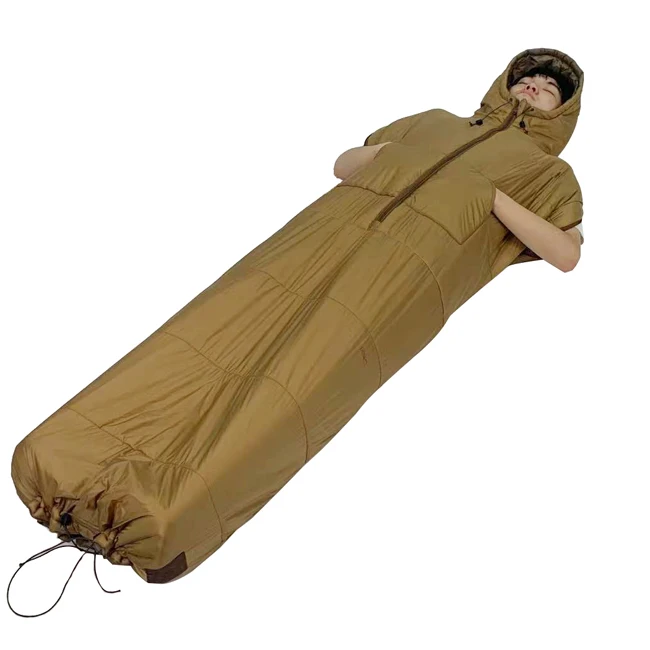 Водонепроницаемый всесезонный спальный мешок в форме человека для кемпинга на открытом воздухе