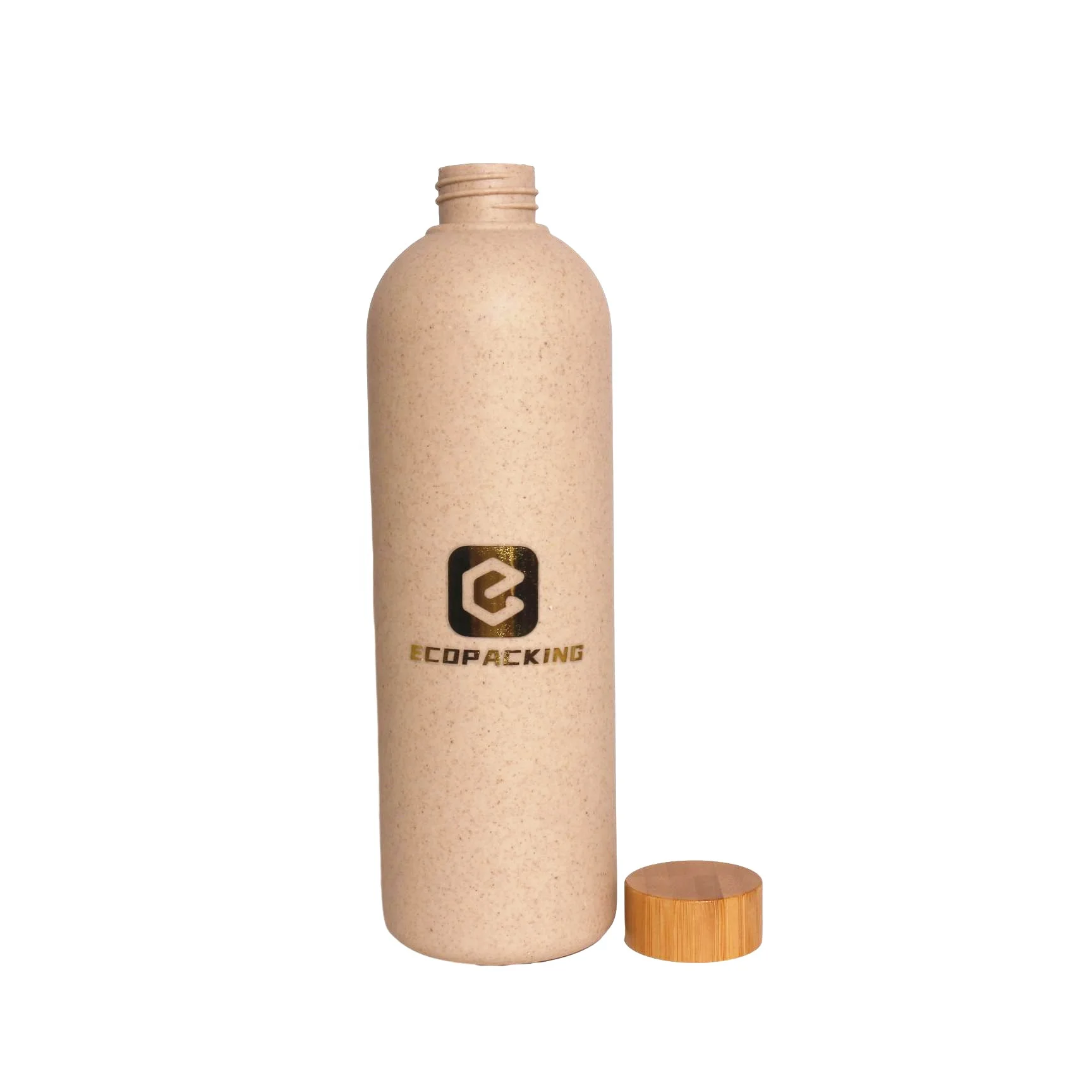 Bioplastic empty lotion pump bottle skincare wheat straws biodegradable bottle