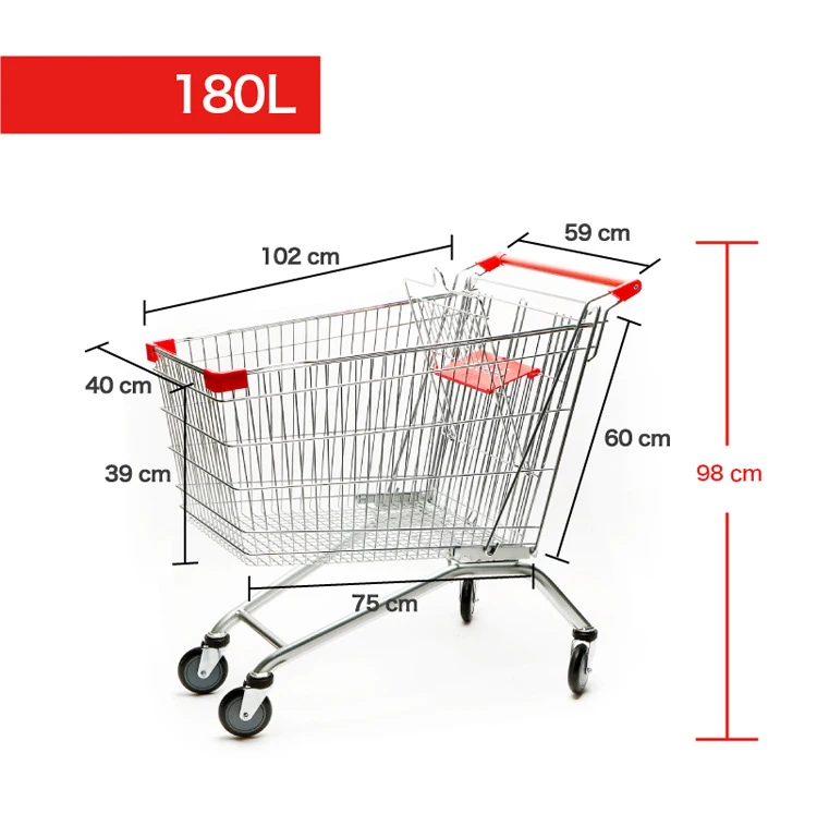Supermarket Shopping Mall Cheap Price Metal Shopping Trolley Cart