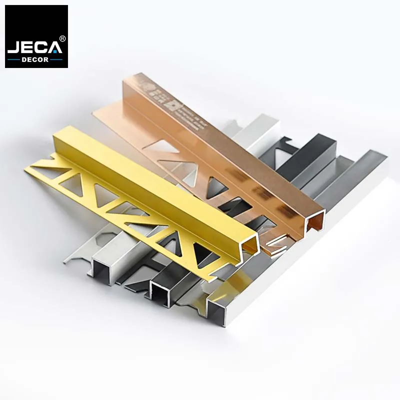 Фошань JECA лидер продаж Алюминиевые экструзионные профили OEM логотип по заводской цене отделка алюминиевой плитки для украшения углов стен