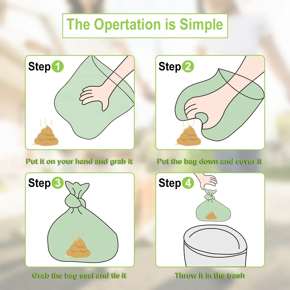 
100% biodegradable Private label pet products poop dog bag waste compostable dog waste bag 