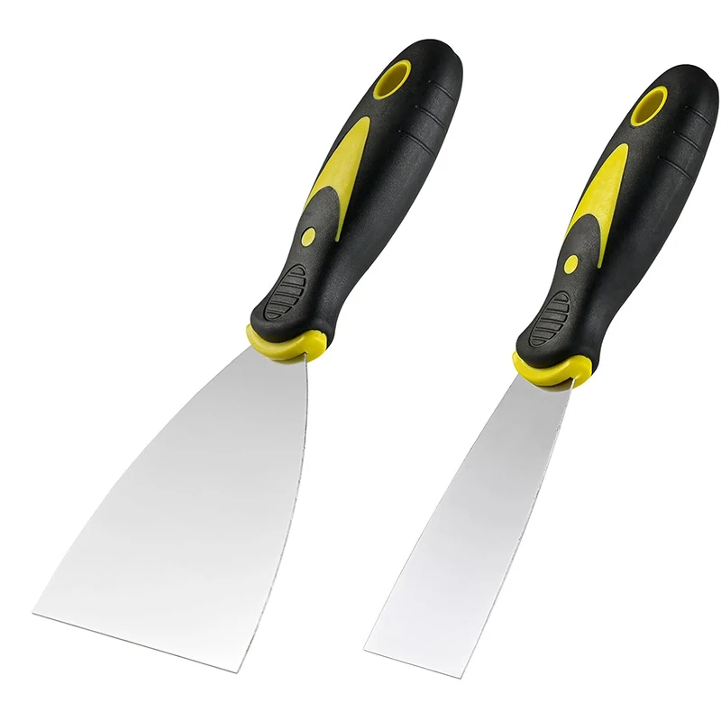 Industrial DIY Stainless Steel Paint Scraper Set Flexible Spackle Knife Clearing Plaster Plastic Rubber Blades Drywall Repair