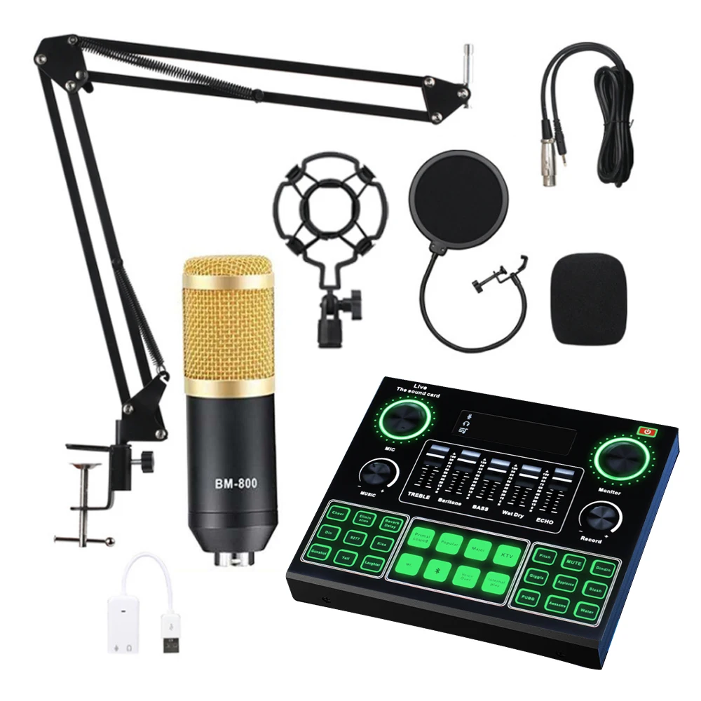 
bm800 usb sound cards studio recording v8 sound card 