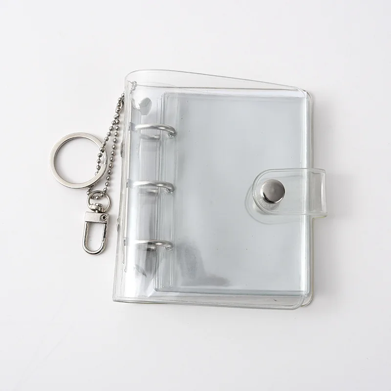 Simple transparent 3 inch Instant Camera collection book photo album Mini loose-leaf card Folder  photo album with keychain