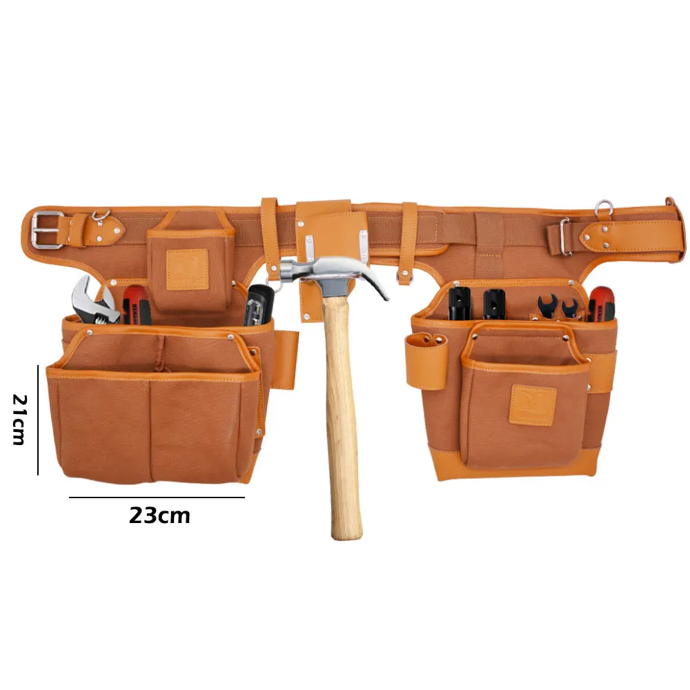 Engineer electrician canvas with leather tool bag portable work heavy duty  tools bag
