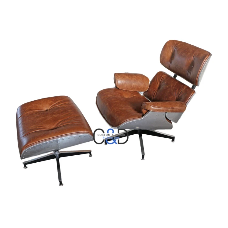 Classical design furniture luxury home office swivel reclining chair lounge chair with ottoman