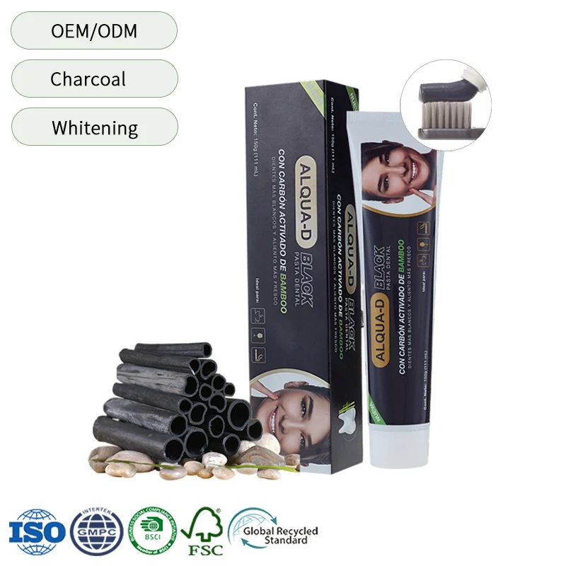 Customize Activated Bamboo Mint Flavored Tooth Paste Natural Charcoal Toothpaste Wholesale For Whitening Teeth