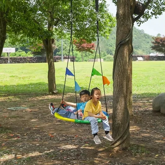 ZOSHINE manufacture customized hammock swing outdoor	garden swing colorful safe saucer kids swings and slide