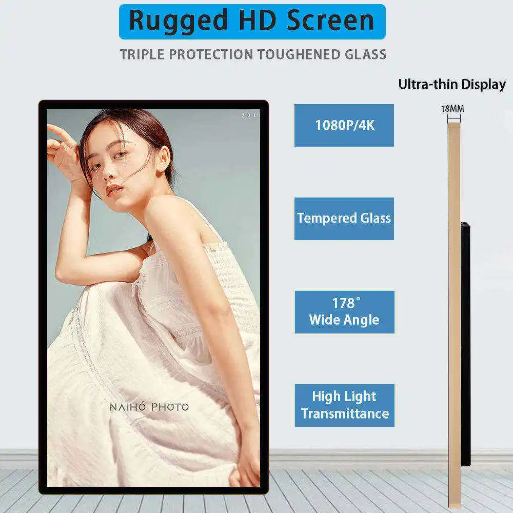 Full HD LED Elevator Digital Poster Capacitive Touchscreen Display for Indoor Retail Store Wayfinding Signage