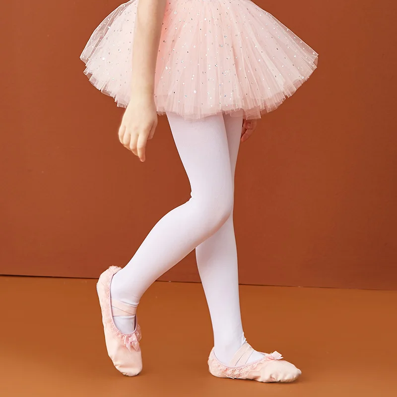 F5001 Wholesale Soft Ballet Dance Tight Foot Tights For Girls Stocking Pink