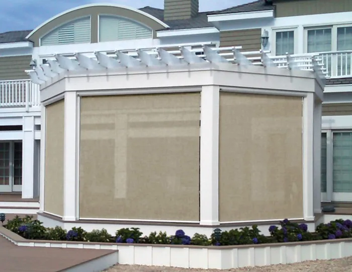 Waterproof auto retractable shade screens motorized roller zip track outdoor Roller blinds