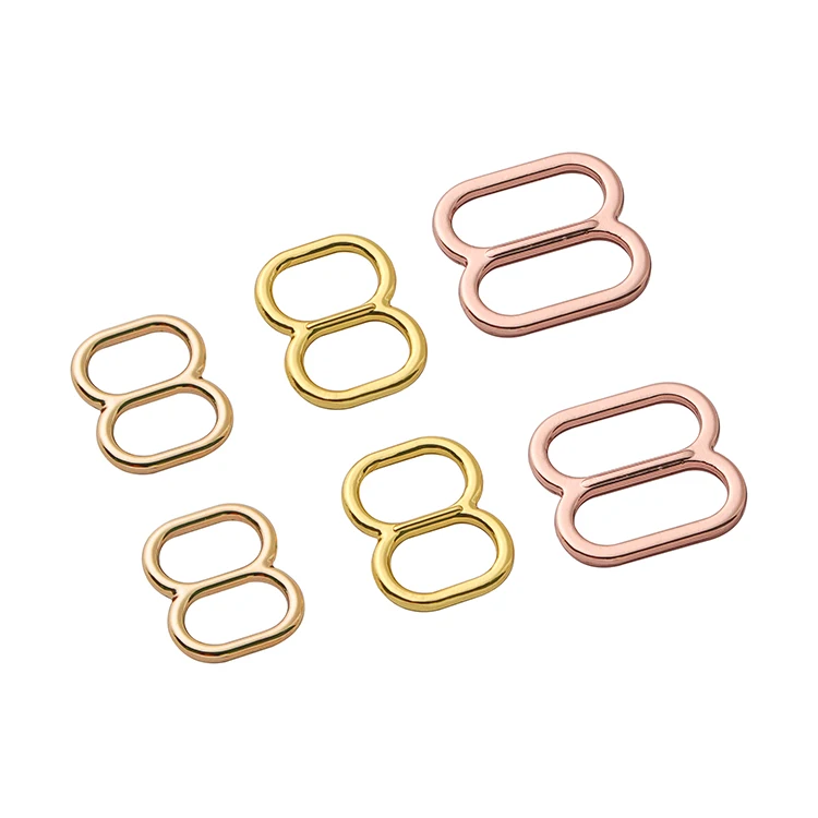 High Quality Underwear Accessories Swimwear Buckle Rose Gold Colorful Bra Ring (1600109964578)