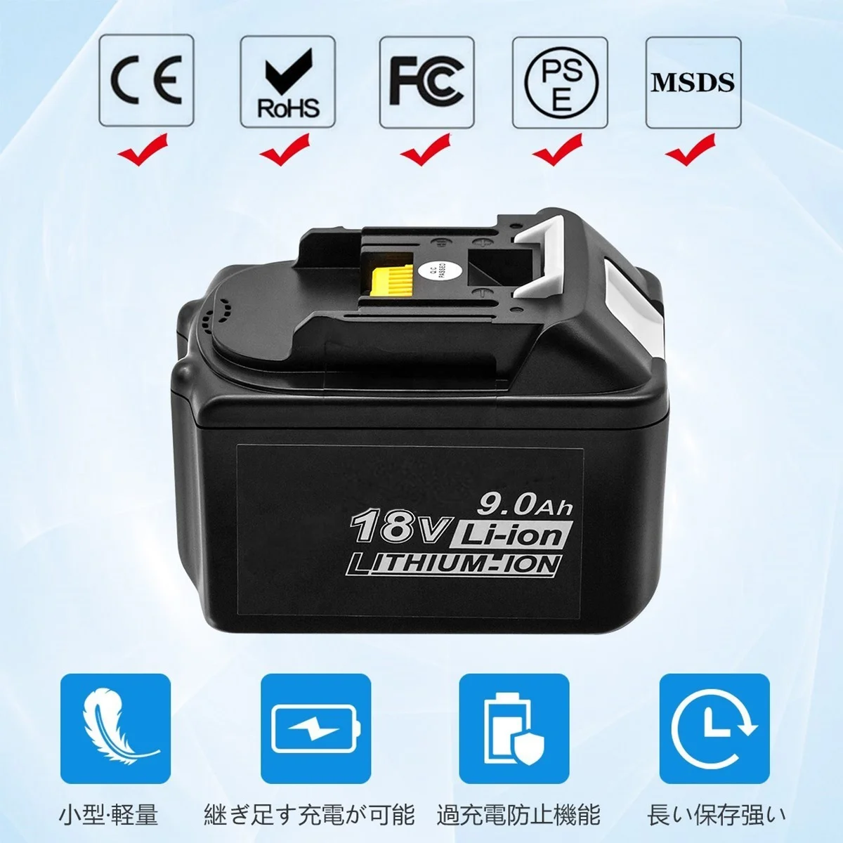 For Makitas Li-ion 18V 9000mAh replacement Rechargeable Power Tool Battery  BL1830 BL860 with LED indicator