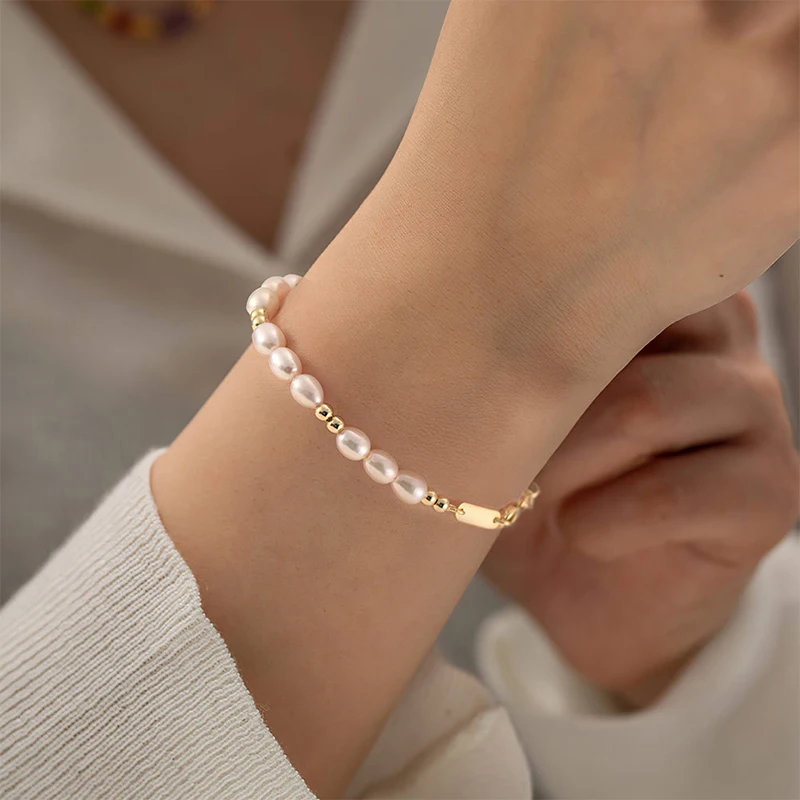 Premium Hundred Natural Freshwater Pearls S925 Sterling Silver Double Layers Ladies Bracelet
