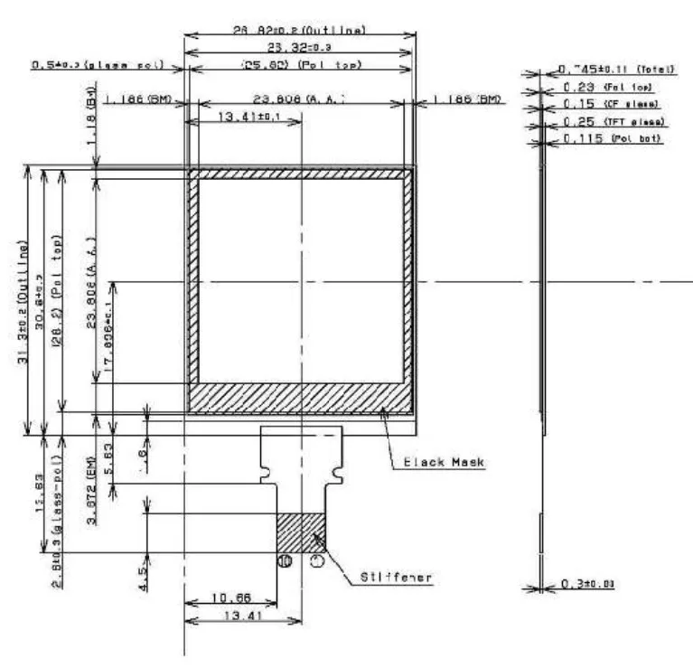 Sharp LS013B7DH03 1.33 inch 128x128 10Pin SPI Interface Reflective TFT LCD Display Panel Mono LCD Display