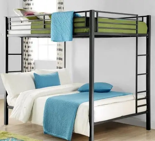 Good Selling Colorful Wood school dormitory double children bunk bed with desk wardrobe