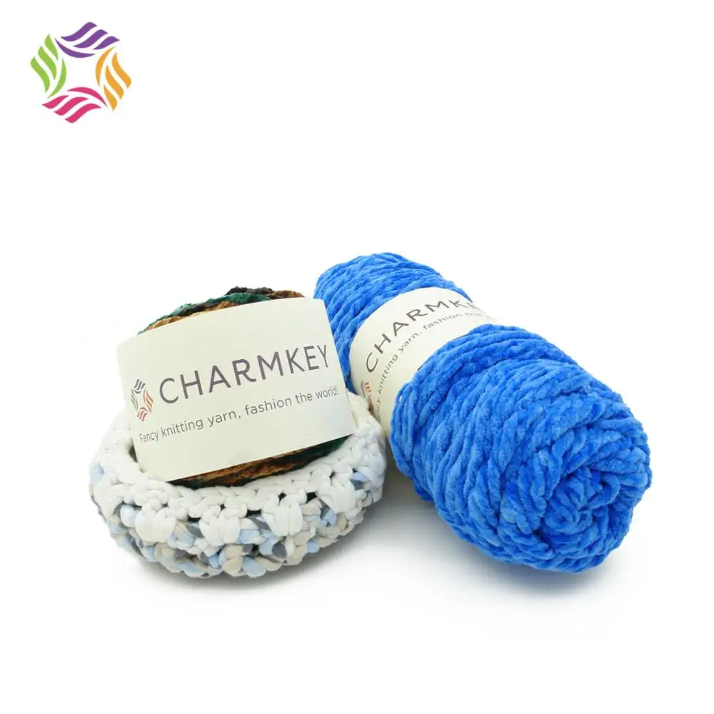 Charmkey 100% полиэфирная Тонкая Синель пряжа необычное вязание много и однотонная
