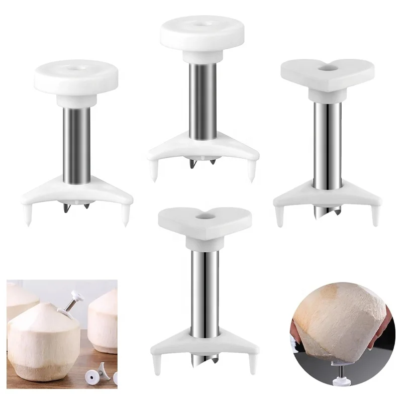Hot Coconut Hole Puncher Coconuts Scraper Stainless Steel Coconut Opener Maker with Straw Hole