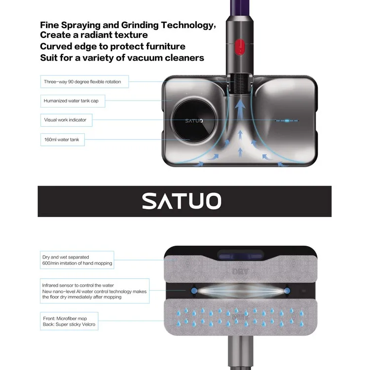 Replacement electric mop head Dy-sons vacuum cleaner V6V7 V8 V10 V11 accessories Dyson mop attachments 2 PCs