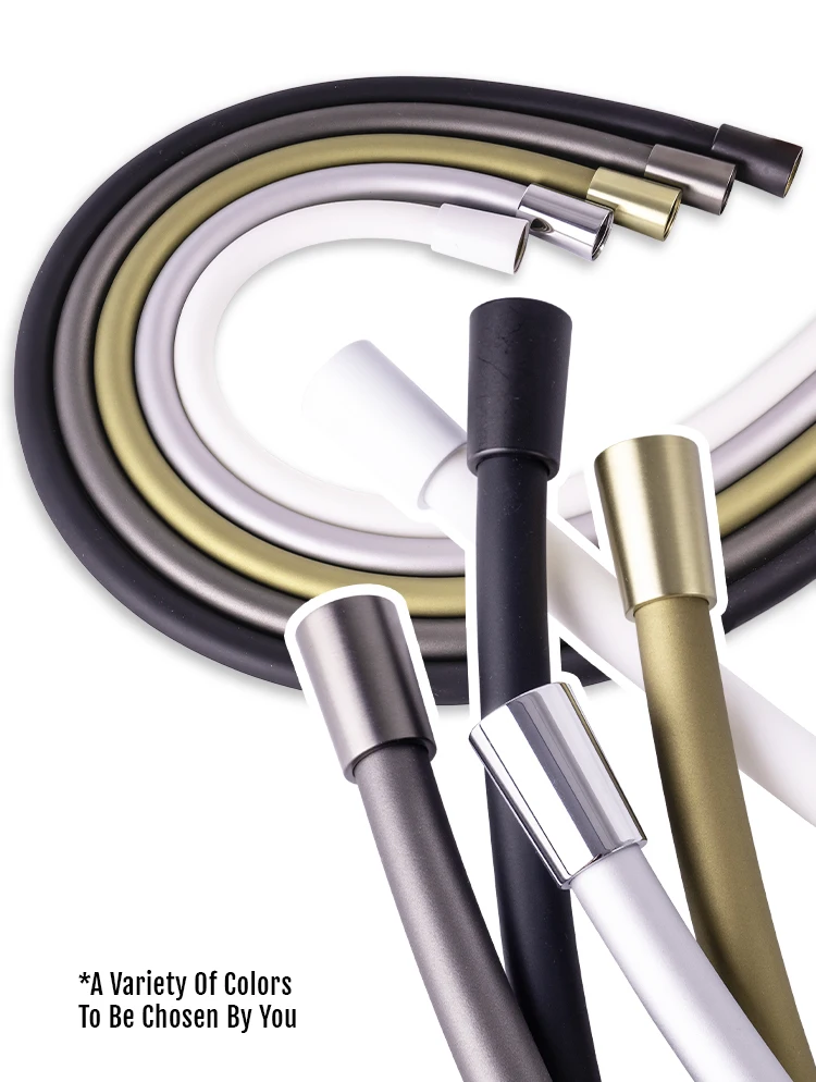 Luxurious Gold Silicone Shower Hose Anti-Twist, 1m/1.5m/2m Lengths