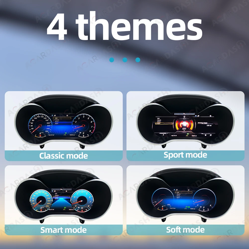 ACARDASH 12.3 inch Android Digital Cluster For Mercedes Benz Series Car LCD Cluster instrument multimedia dashboard Modification