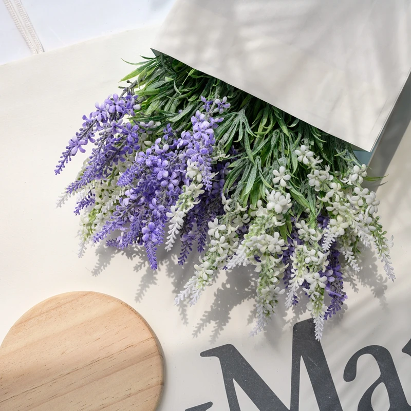 MW56669 Artificial Flower Bouquet Lavender Hot Selling Garden Wedding Decoration Faux Flowers for Wedding Ceremony Banquet Home
