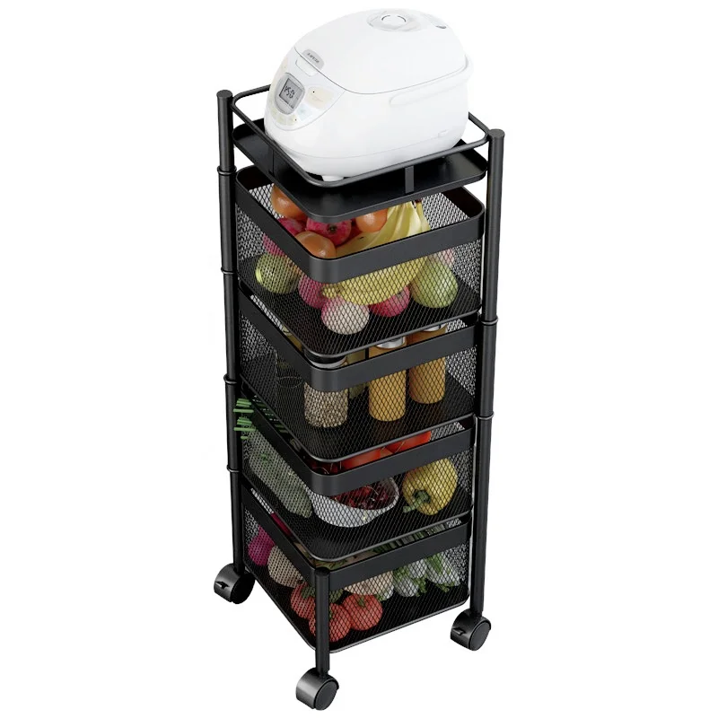Multilayer Rotatable kitchen Storage fruit 360 Degree Rotating Baskets Vegetable Rack