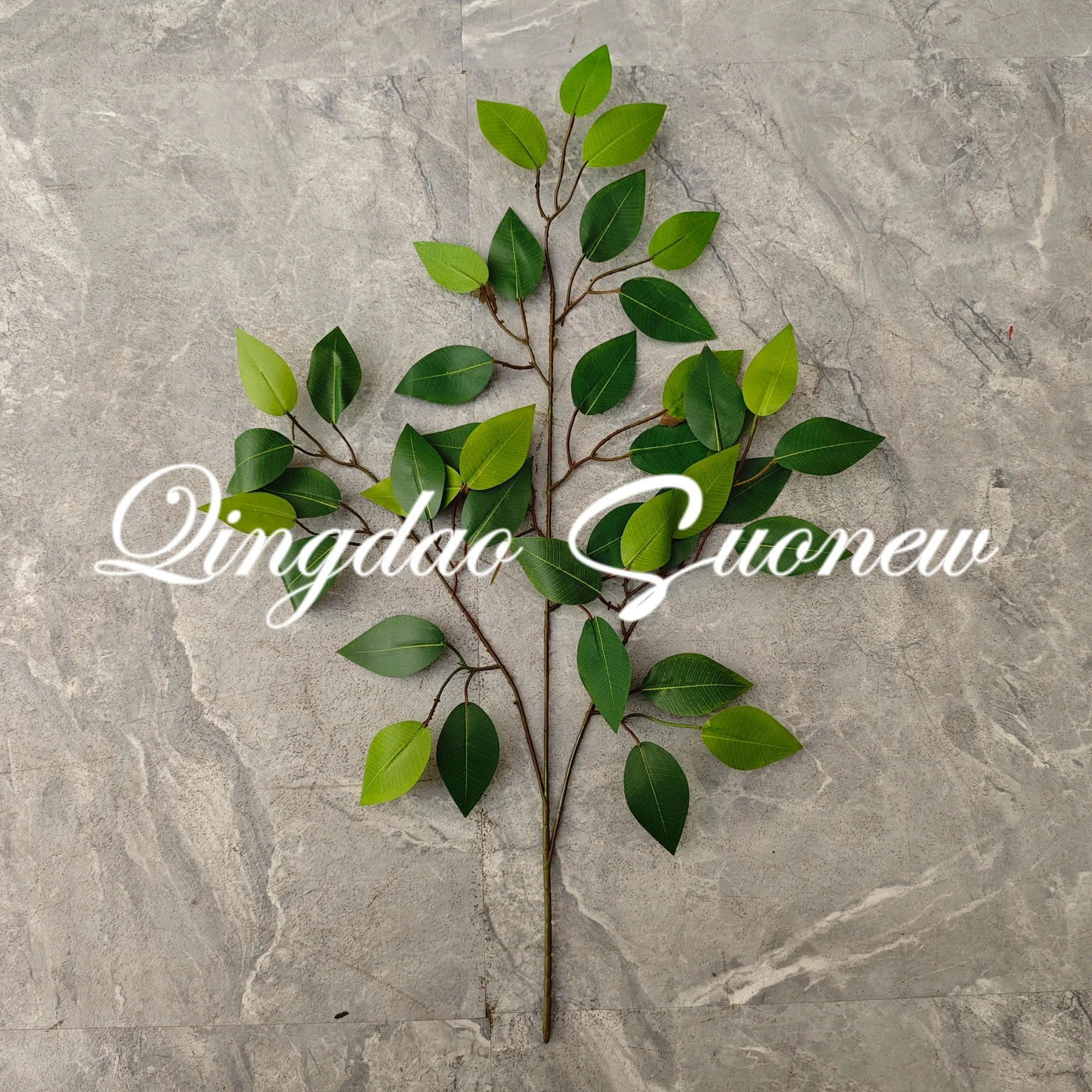 SN-D110 High Quality Artificial Flame Retardant Banyan Leaves For Decoration For Outdoor Props Leaf Artificial Plants