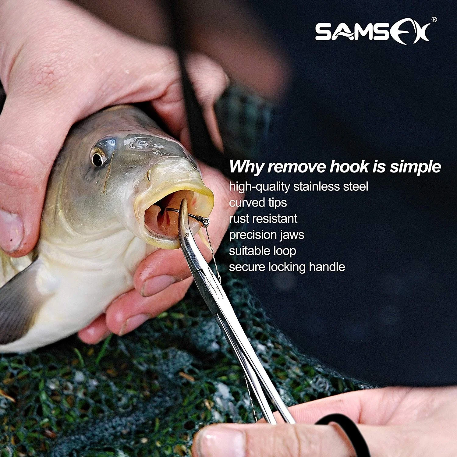 SAMSFX Fishing Forceps Clamp Hook Remover Quick Knot Tying Tools Line Straightener Combo Fly Fishing Vest Tools Kit