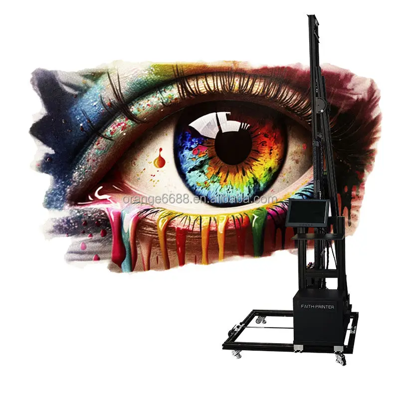 Automatic Vertical 3D Wall Painting Machine 6m*3m Stitching Printing Wall Inkjet Printer With