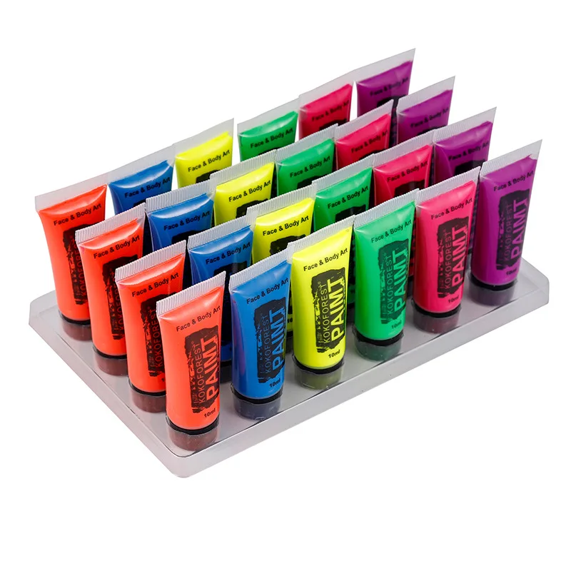 Glow in dark 6 colors Washable uv neon Face Paint Cream face painting tube sticks body art party makeup DIY