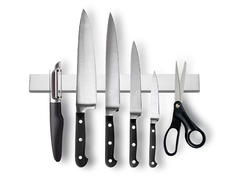 Wholesale Stainless Steel Wall-Mounted Magnetic Knife Bar Metal Plating Magnetic Knife Strip for Kitchen Storage