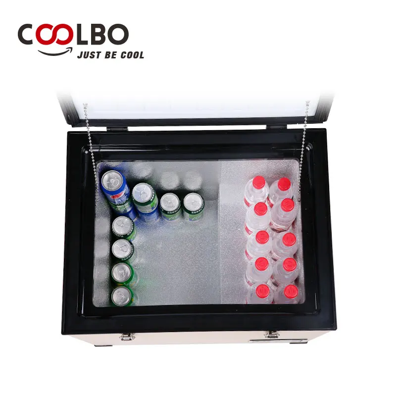 Portable 45L DC 12/24V chest freezer cold rolled-sheet auto car refrigerator freezer with compressor