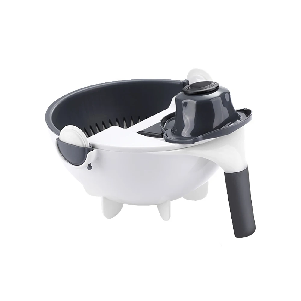 Multi Manual Slicer Rotate Vegetable Cutter With Drain Basket Multi-function Kitchen Veggie Shredder Grater Slicer Free Peeler