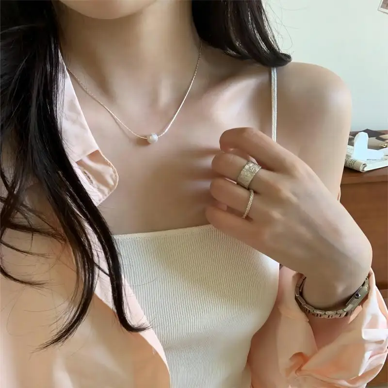 Minimalist Design Pearl Necklace Dating Gift Going Out Matching AM1791013