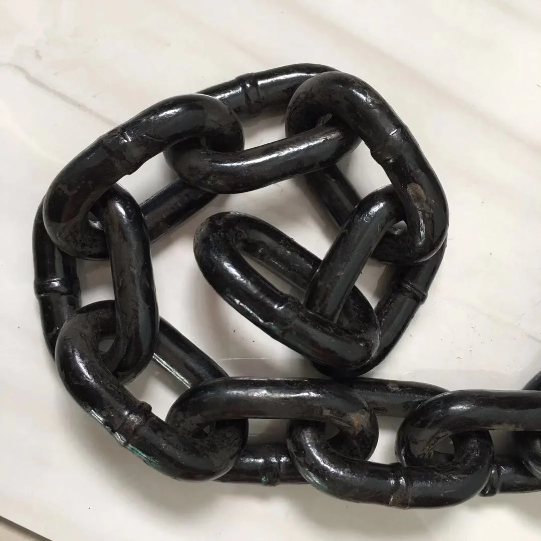 14*50mm 20*80mm 26*92mm Black Heavy Duty Alloy Steel Welded Mining Round Link G80 Link Chain