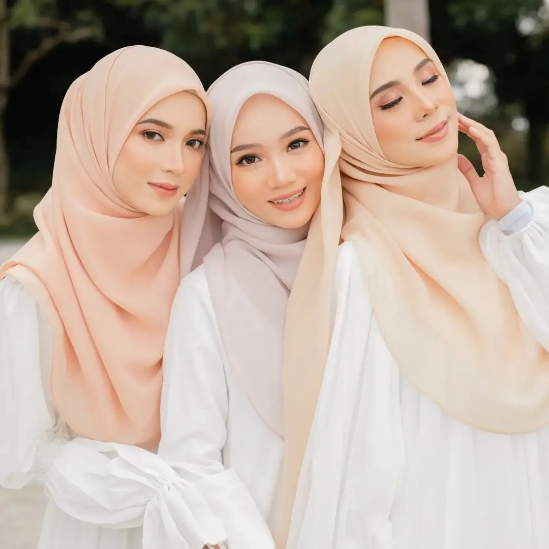 high quality luxury chiffon hijab  100D chiffon shawl georgette chiffon scarf finest soft for wovem