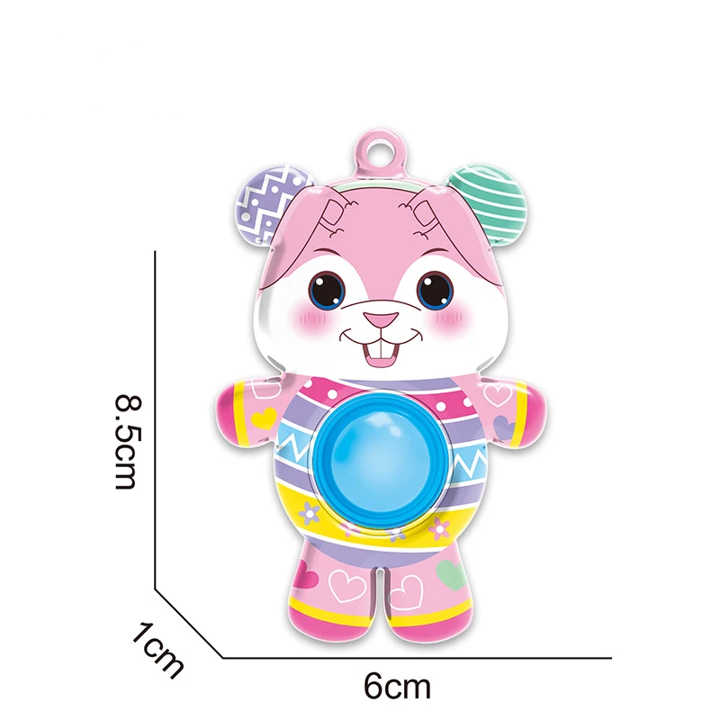 2022 Latest Design Cartoon Press Small Bunny Egg Anti Stress Finger Sensory Toy Push Bubble Pop Spinner Popper Easter Fidget Toy