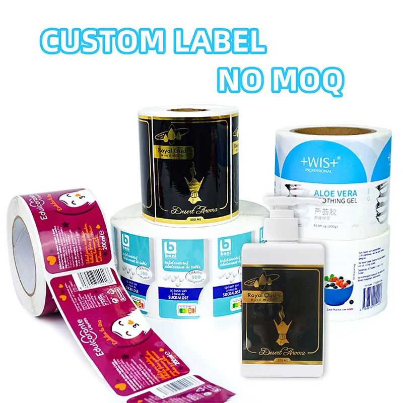 Custom Printed Cosmetic Bottle Makeup Product Packaging Adhesive Paper Logo Label Sticker