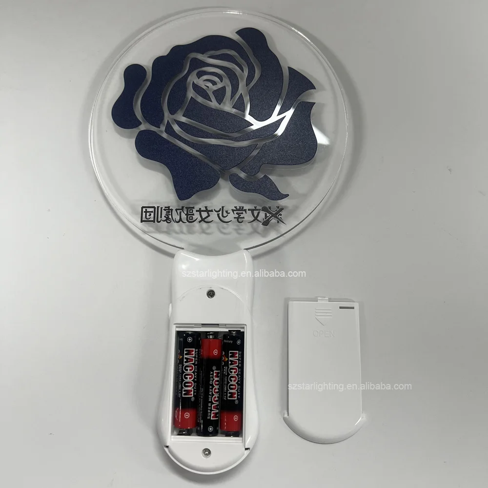 Kpop Custom Logo Brand Acrylic Lightstick Fans Cheer Handheld Wand LED Light Stick Glow In The Dark For Concert Events Sports