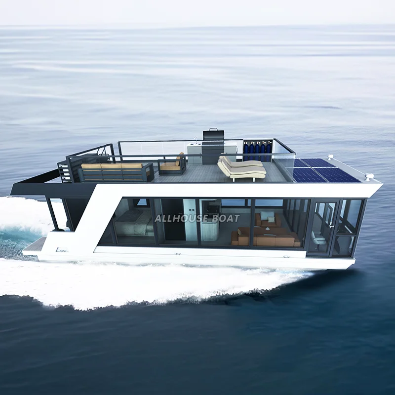Pontoon Houseboat Luxury Modern Mobile Home Modular Home Small Floating Homes Tiny House Boat Floating Hotel Pontoon Houseboat
