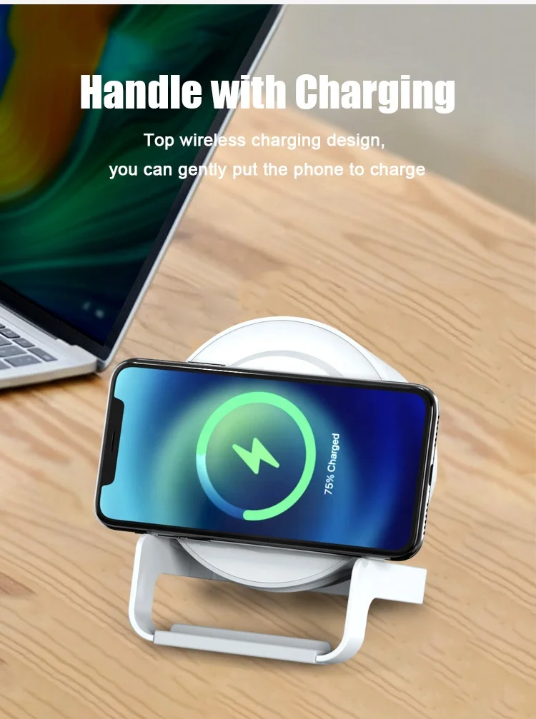 Eco-Friendly Bamboo Portable Mini Phone Stand Bluetooth Lamp Speaker With Wireless Charger