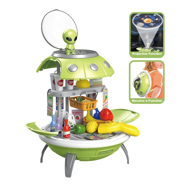 KSF Toys Pretend Play Home Supermarket Buying Selling Toy Kids Cash Register Toy With Scanner Calculator For Children