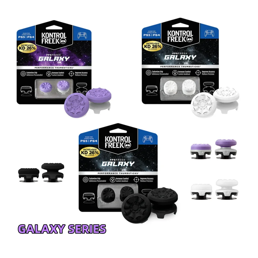 Control Freek Thumb Grips for PS4/PS5/Xbox Controller Thumbsticks 1High-Rise 1Mid-RiseConcave Galaxy Series Thumbstick grips