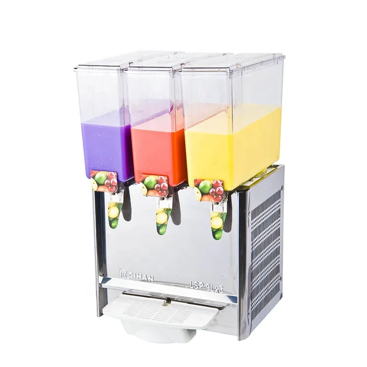 Triple Bowls 9L Tank Commercial Electric Cold Juice Dispenser Machine For Sale