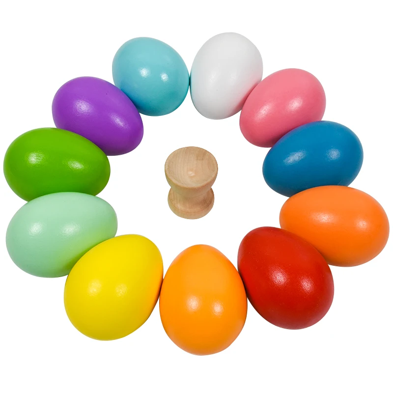 Custom Unfinished Hand Painting Easter Wooden Eggs with Cups Holder