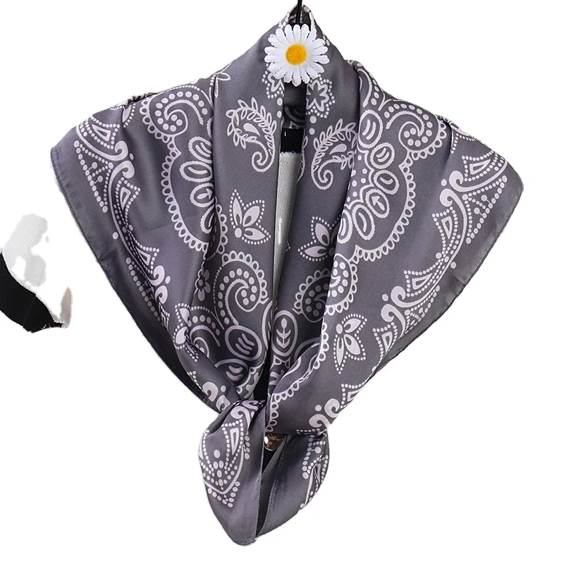 2022 Cashew Print Scarf Women Small Narrow Skinny Silk Scarfs Female Bags Ribbon Tie Band Neck Scarves