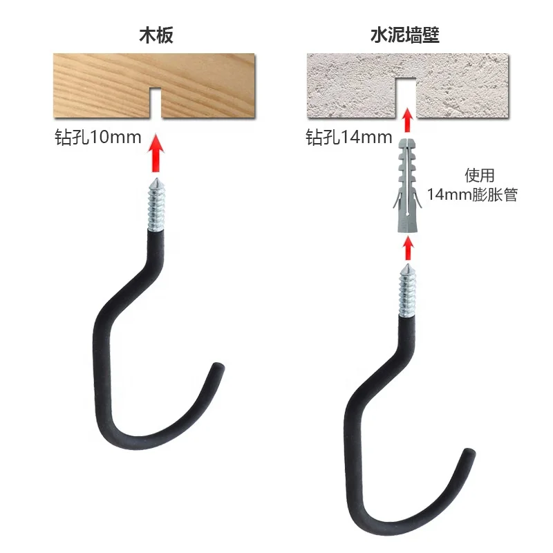 High Quality Durable Adjustable Bike Wall Mount Wood Rack Parking Rack Bike Accessories Bicycle Hook