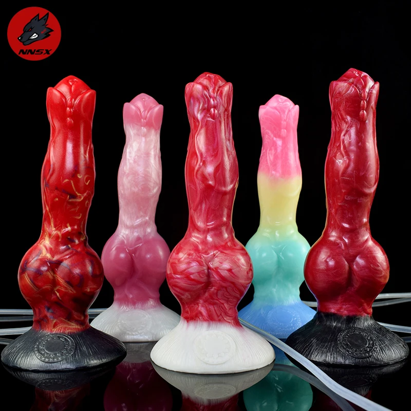 NNSX Fantasy Creature Cocks with Five Active Colors Support Drop Shipping Squirting Dog Dildo alien Cock Knotted