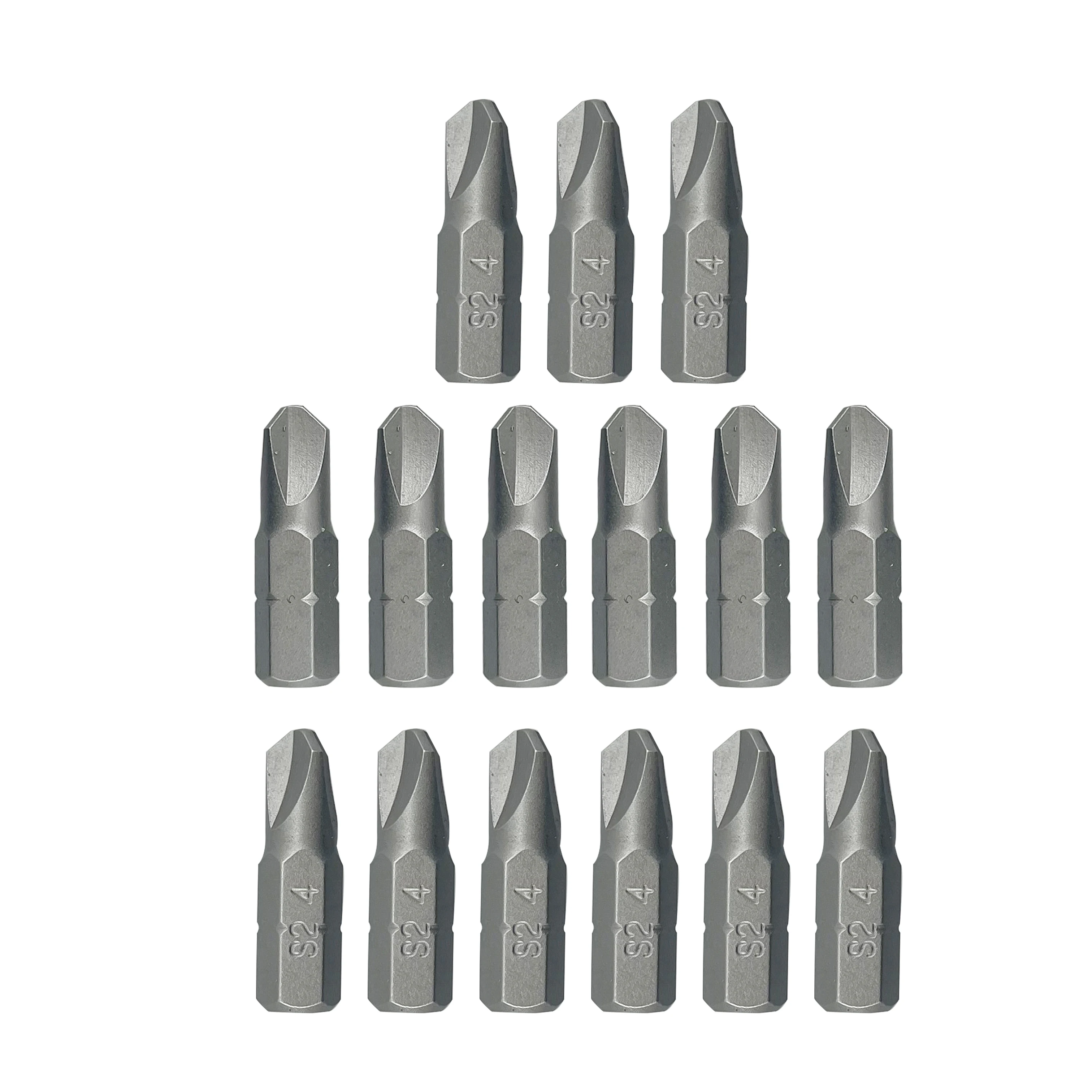 High Quality 25mm  Tri-wing #4 Hex Shank Insert PH2 S2 Material Impact Screwdriver Bits #4X25mm